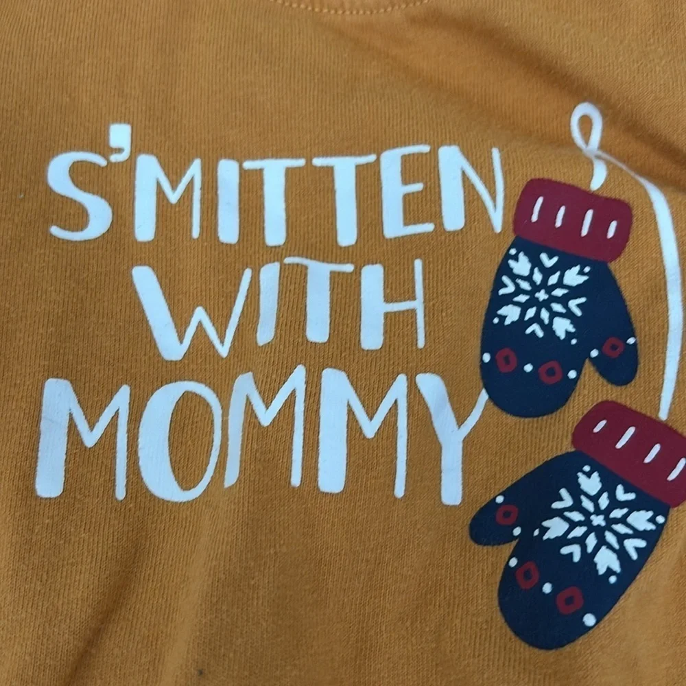Garanimals 18 months long sleeve onesie “Smitten with Mommy” mustard yellow